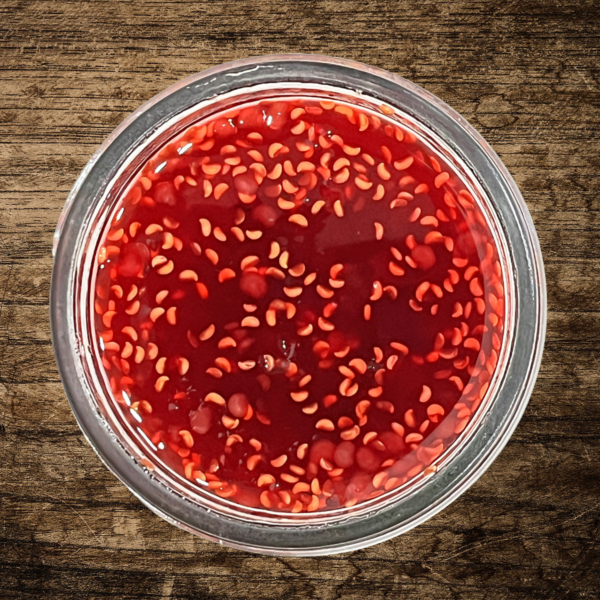 View of the top of the open jar